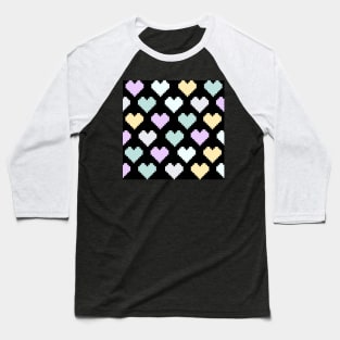 Pixel Pastel Hearts Baseball T-Shirt